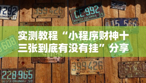 实测教程“小程序财神十三张到底有没有挂”分享必要外挂教程